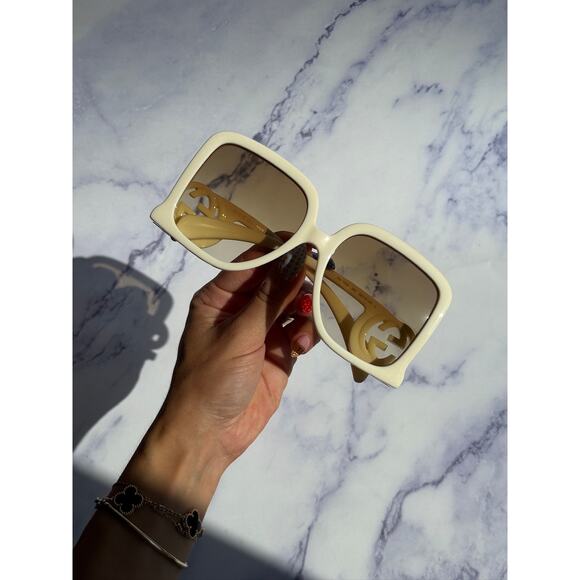 SALE! NEW Gucci GG1326S Ivory Oversized Square Sunglasses